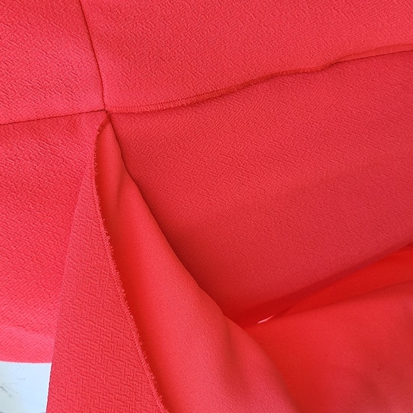 Trina Turk Vibrant Coral Cold Shoulder Ruffle Mini Dress M - Picture 5 of 10